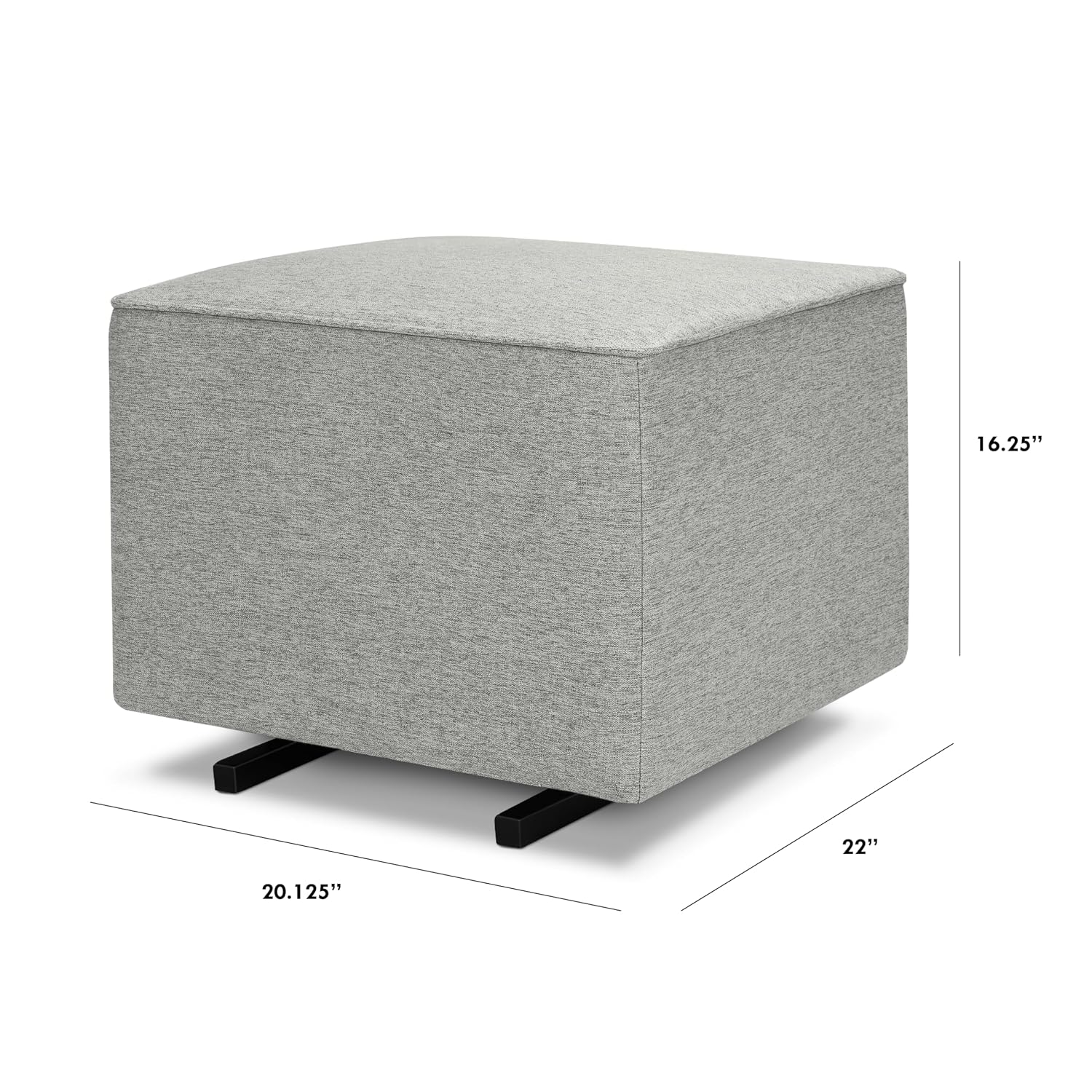 Davinci Universal Gliding Ottoman in Frost Grey, GREENGUARD Gold & CertiPUR-US Certified