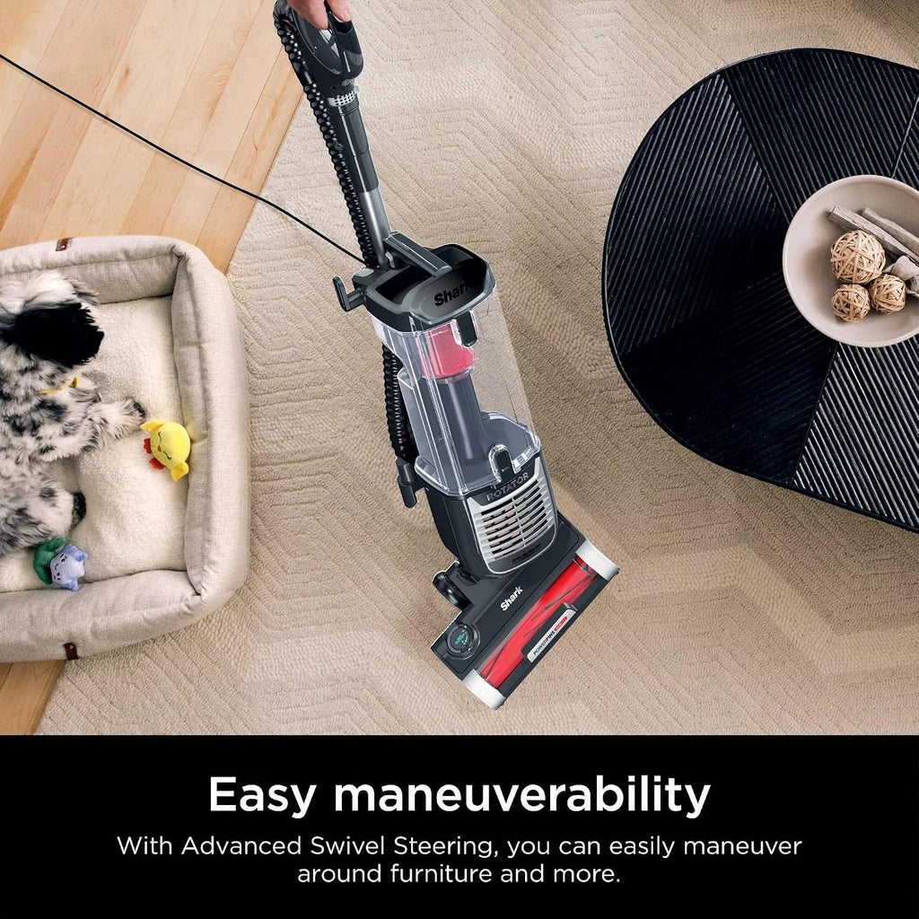Shark ZU102 Rotator Pet Upright Vacuum with PowerFins HairPro & Odor Neutralizer Technology, Charcoal, 2.9 L Dust Cup (Renewed)