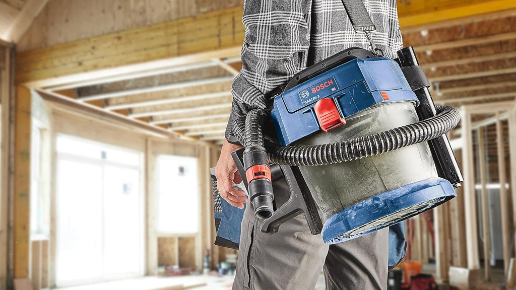 BOSCH GAS18V-3N 18V Cordless Wet Dry Vacuum, 2.6 Gallon Portable Shop Vac & Dust Extractor with HEPA Filter (Bare Tool)