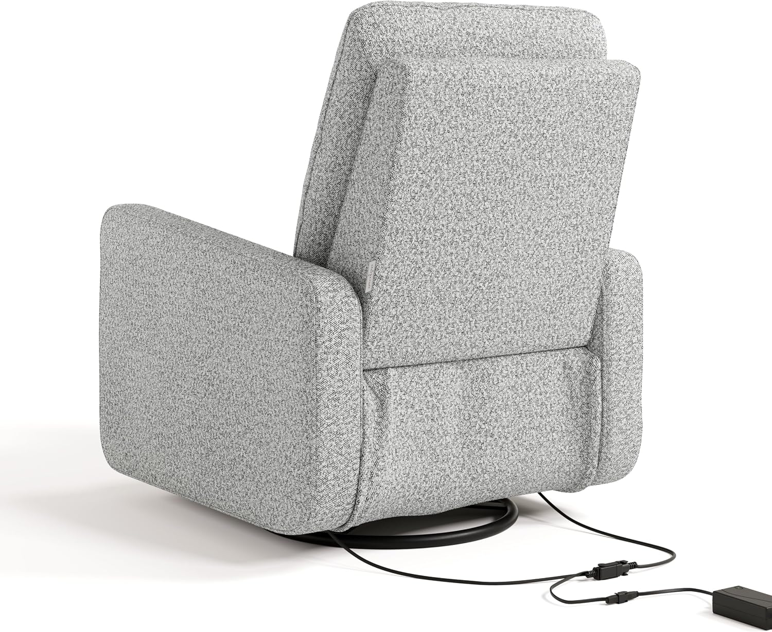 Graco Teddi Power Recliner Swivel Glider, Electronic Power Recline, Oeko-TEX 100 Certified, USB-A & USB-C Charger, Premium Cushioning & Comfort – (Salt & Pepper Boucle)