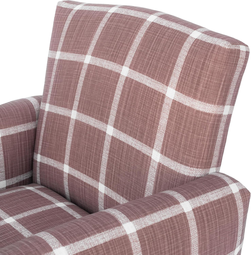 Toddler Personalized Armchair, Kids Upholstered Rocking Chair with Personalization, Toddler Chair with Personalized Name, Comfy Child Armchair (Legs, Rosewood Check Linen)