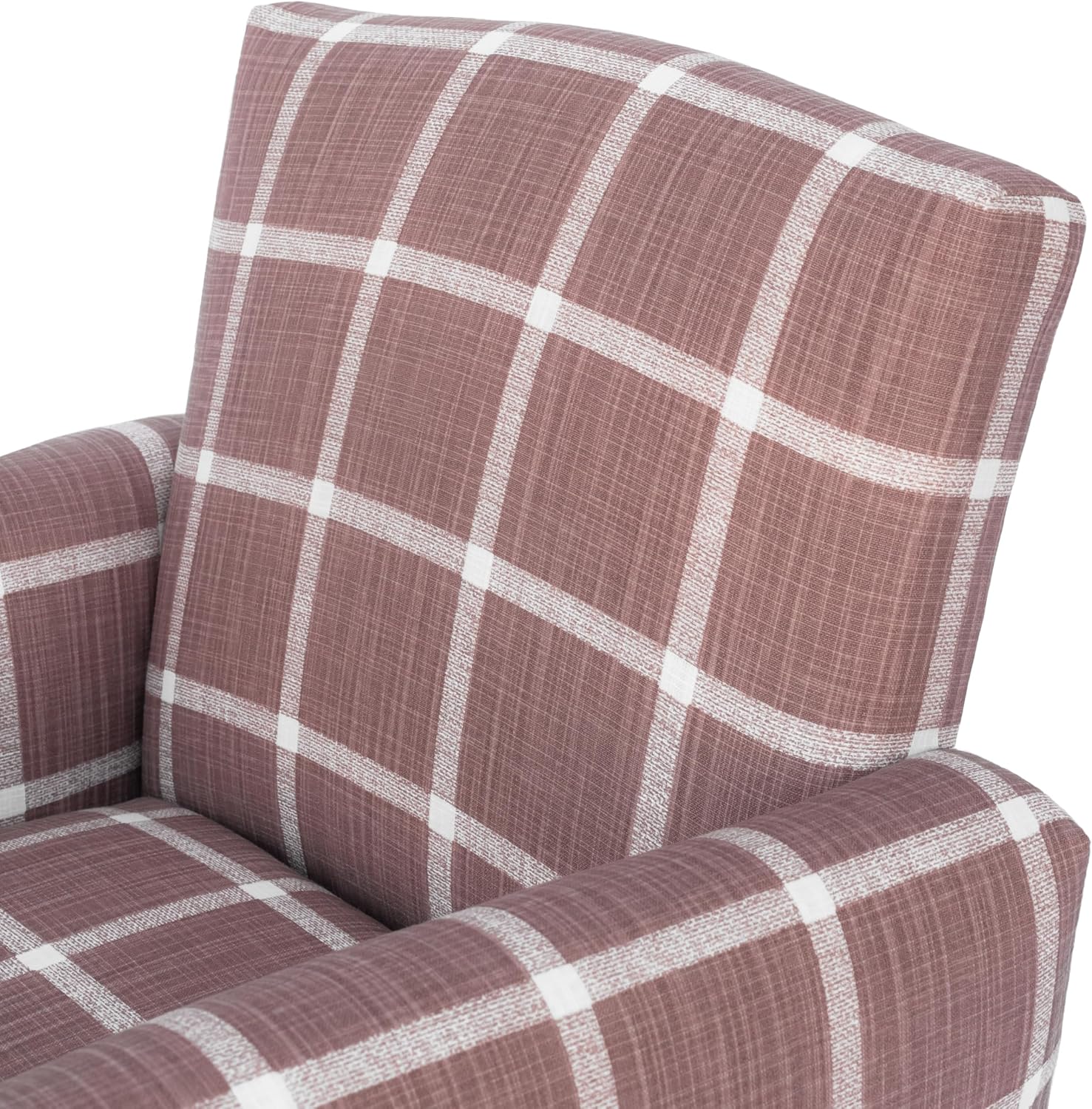 Toddler Personalized Armchair, Kids Upholstered Rocking Chair with Personalization, Toddler Chair with Personalized Name, Comfy Child Armchair (Legs, Rosewood Check Linen)