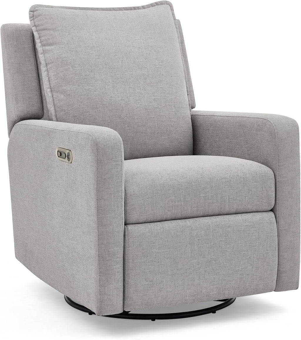 babyGap Harlowe Power Recliner with USB-A & Charging Port by Delta Children - Greenguard Gold Certified – Stain-Resistant Performance Fabric is Oeko-TEX Standard 100 Certified, Ash