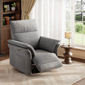GarveeHome Power Recliner Chair, 270 °Swivel Rocking Glider with USB Charging Port, Chenille Upholstered Fabric and Double-Layer Armrests, Nursery Chair for Living Room, Nursery (Gray)