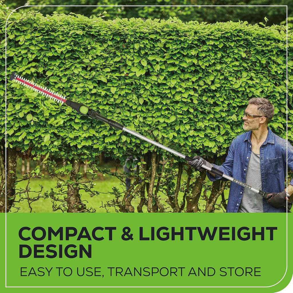 Greenworks 80V 20' Brushless Pole Hedge Trimmer, 2.0Ah Battery and 2A Charger