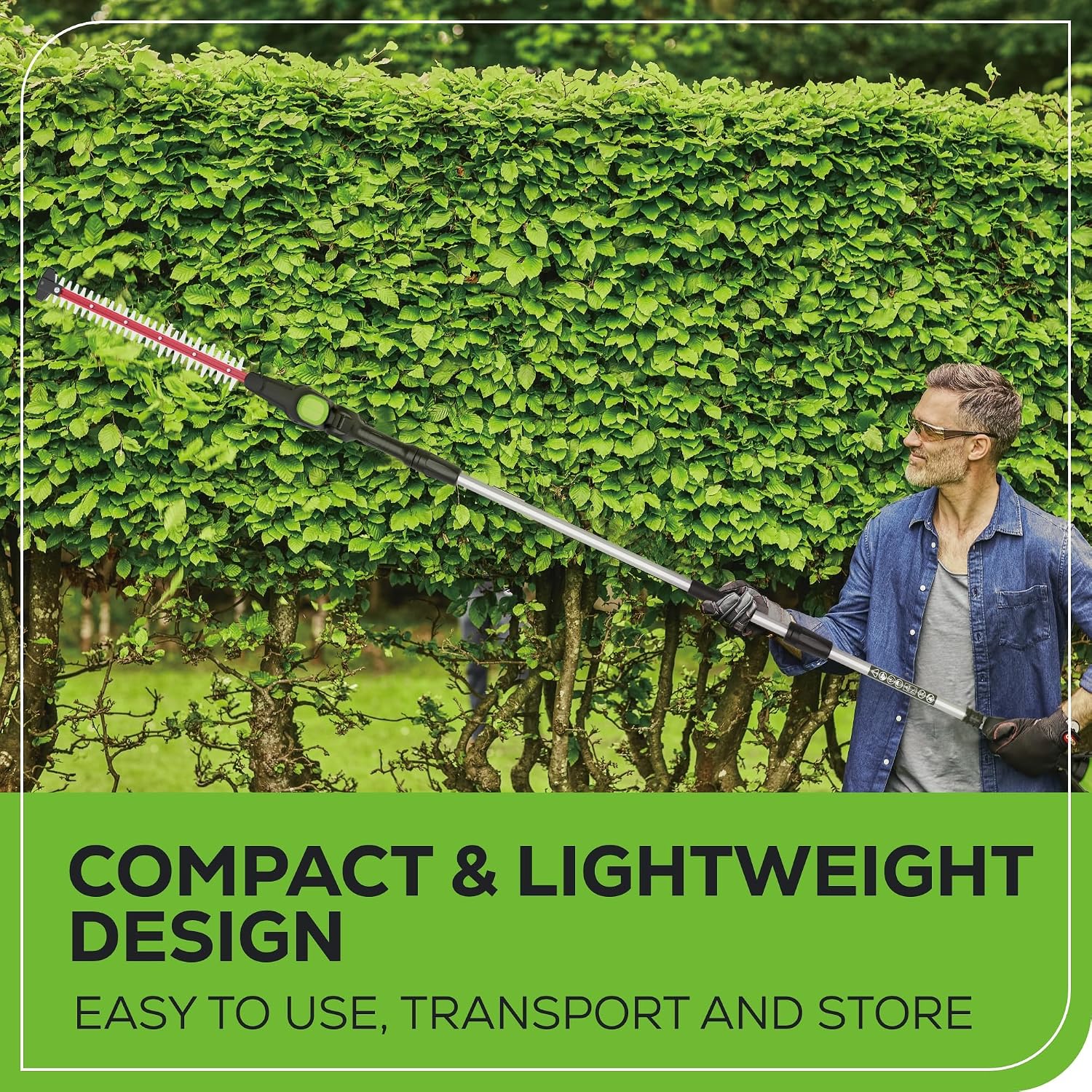 Greenworks 80V 20' Brushless Pole Hedge Trimmer, 2.0Ah Battery and 2A Charger