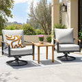 NATURAL EXPRESSIONS Outdoor Bistro Set,3 Piece Swivel Glider Rocking Chairs Patio Conversation Furniture Set with 2 Rockers,Metal Table,6' Thick Cushions for Backyard, Porch,Balcony,350lbs