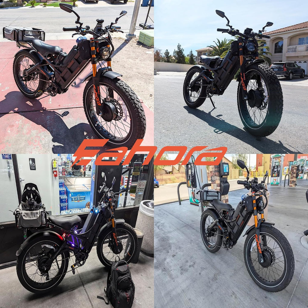 eAhora 2025 Romeo Pro 2 Electric Bike for Adults 4000W Dual Motor Electric Bicycle 46MPH 52V 70Ah 200+Miles Long Range 26 * 4.0 Fat Tire Full Suspension Electric Mountain Bike with Rack Green