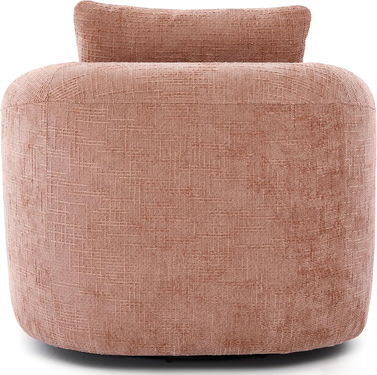 JIVOIT 360° Swivel Barrel Accent Chair, 36.6' Swivel Round Sofa Chair with Dual-Layer Cushion Design, Modern Upholstered Single Sofa for Living Room, Bedroom, Office and Hotel (Pink, 121)