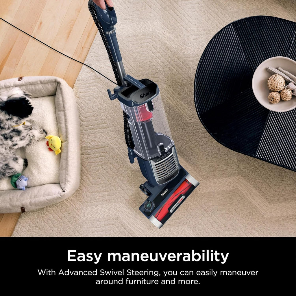 Shark ZU100 Rotator Pet Upright Vacuum with PowerFins HairPro & Odor Neutralizer Technology, Navy (Renewed)