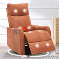 cinkehome Swivel Rocker Recliner Chair with Heated Massage, Rocking Reclining Chairs for Nursery, Small Spaces, High Back, Side Pocket