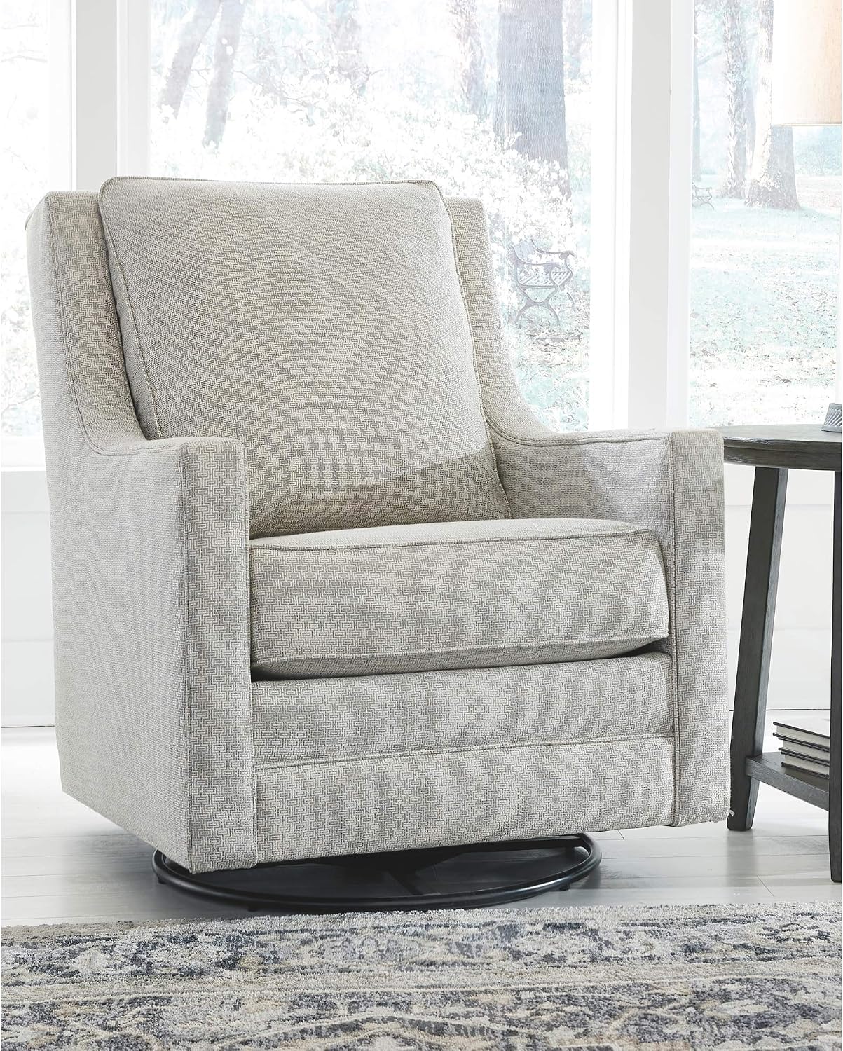 Signature Design by Ashley Kambria Contemporary Swivel Glider Nursery Accent Chair, Gray