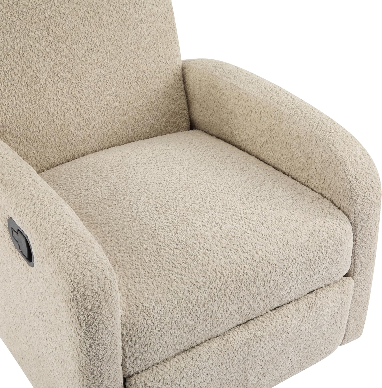 Merax Boucle 360 Swivel & Glider Recliner Chair, Soft Bedroom Sofa Chair with with Thicker Seat Cushion, Modern Home Theater Seating for Living Room Almond
