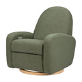 Babyletto Nami Electronic Power Recliner and Swivel Glider with USB Port in Olive Boucle with Light Wood Base, Water Repellent & Stain Resistant, Greenguard Gold and CertiPUR-US Certified