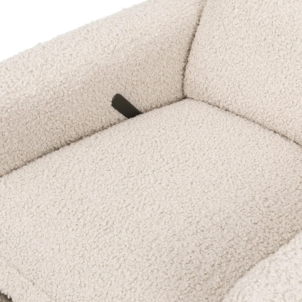 Babyletto Cali Flange Recliner and Swivel Glider in Almond Teddy Loop, Greenguard Gold and CertiPUR-US Certified