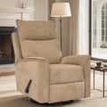 Swivel Rocker Recliner Chair for Adults, Rocking Chair, Small Swivel Recliner for Small Spaces, Living Room, Bedroom, RV(Khaki)