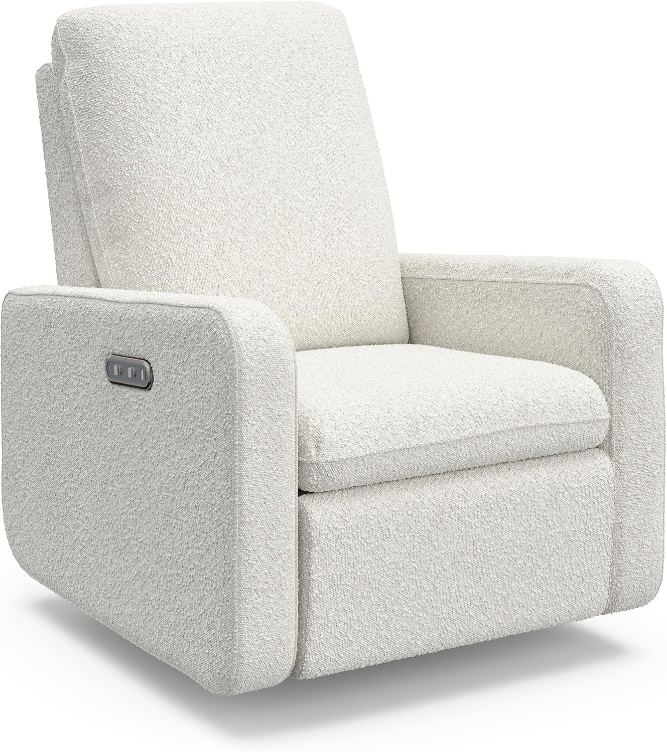 Graco Teddi Power Recliner Swivel Glider, Electronic Power Recline, Oeko-TEX 100 Certified, USB-A & USB-C Charger, Premium Cushioning & Comfort – (Ivory Boucle)