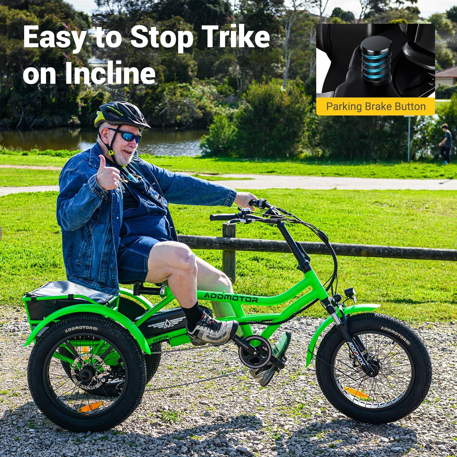 ADDMOTOR ARISETAN Electric Trike for Adults, 750W Rear Motor Electric Tricycle, 85MI 48V 20AH Semi-Recumbent E-Trike, UL2849 3 Wheel Electric Trike