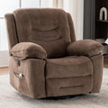 Ketaiyou Power Swivel Rocker Recliner with Massage and Heat, USB Port, Infinite Position, Oversized Electric Glider Rocking Chairs Living Room, Soft Fabric Reclining Sofa Chair(Mocha)