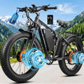 9000W Peak Electric Bike for Adults,58V Max-Output 1856Wh Dual Motor Ebike,34Ah Battery 47MPH Up to 105Miles Fast 24' x4.0 Fat Tire Ebike,Full-Suspension Mountain E-Bike for Beach Snow