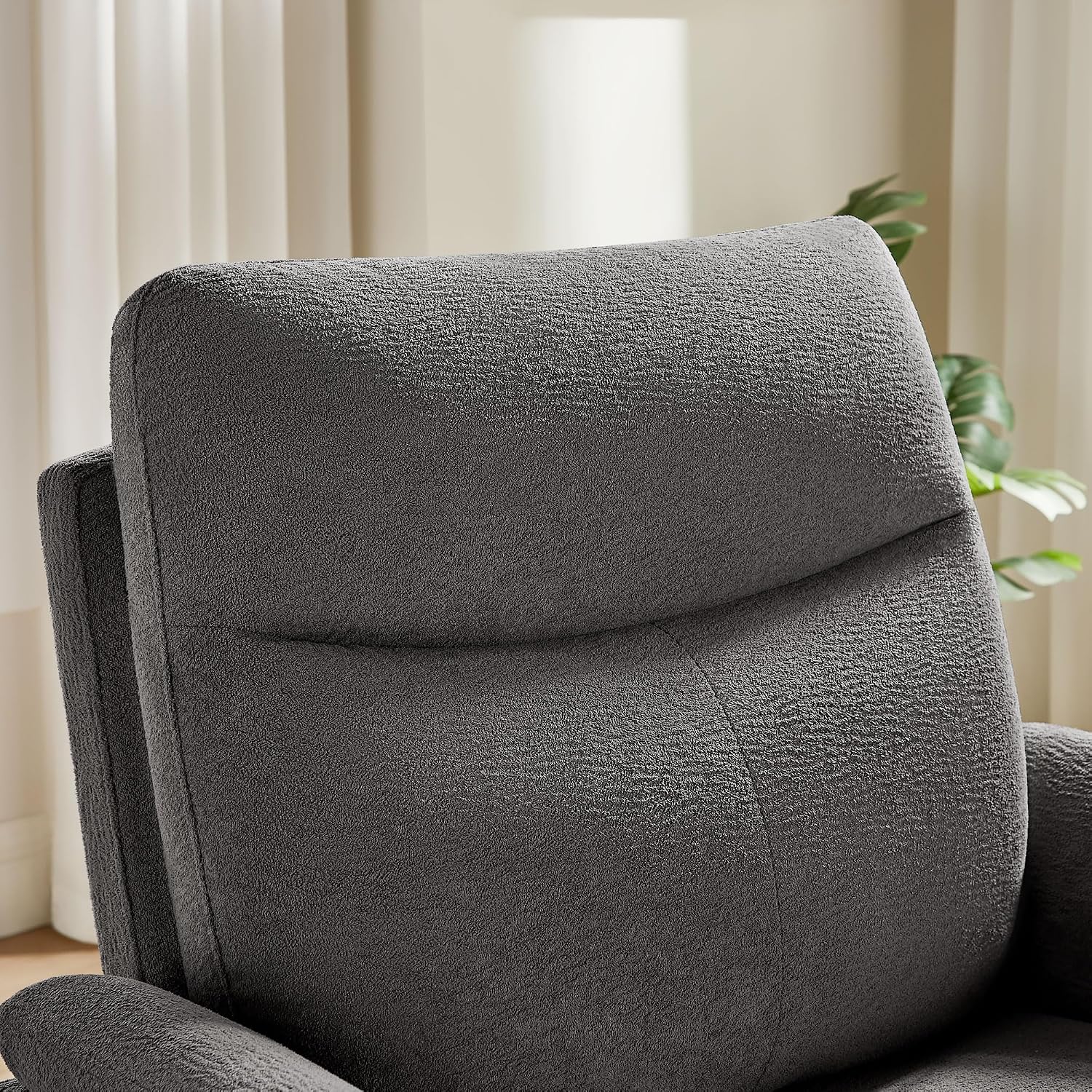 VANOMi Power Recliner Chair Swivel Glider, Electric Rocking Recliner Chairs with USB and Type-C Ports, Nursery Chair Recliner for Office, Living Room, Bedroom（Dark Gray）