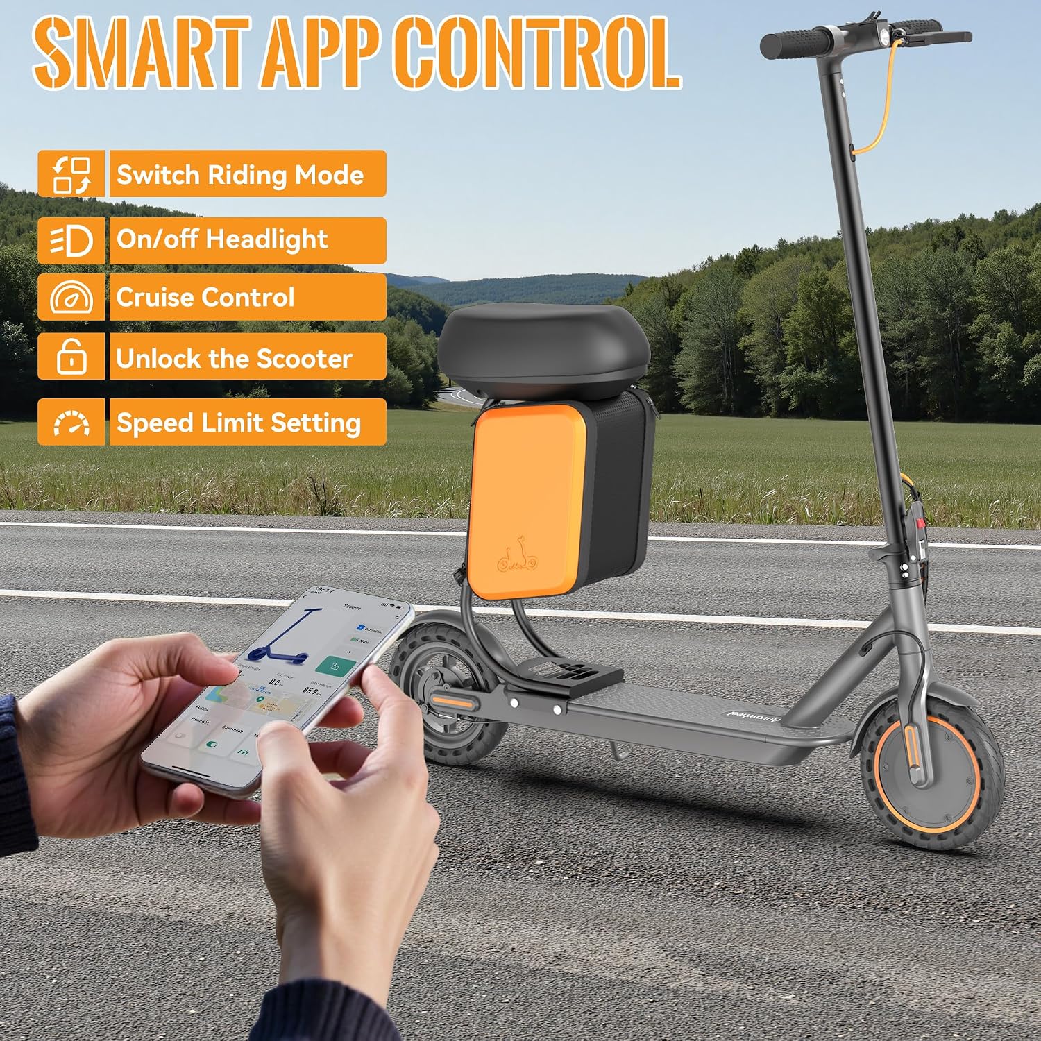 Aovowheel Electric Scooter for Adults, Folding E Scooter with 250W-500W Motor 16-24 Mph Top Speed, Max 15-60Miles Long Range,6.5''/8.5''/10''/14'' Solid Tires Commuting Scooters, Dual Brakes