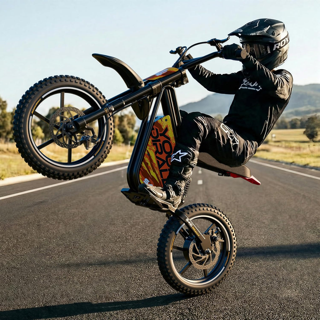 eAhora S4 Pro 48V Electric Dirt Bike for Kids 8-14, Peak 1200W Motor 3-Speed Up to 26.8MPH, 37 Miles Range Kids Electric Motorcycle, Hydraulic Brakes, Inverted Suspension, Orange