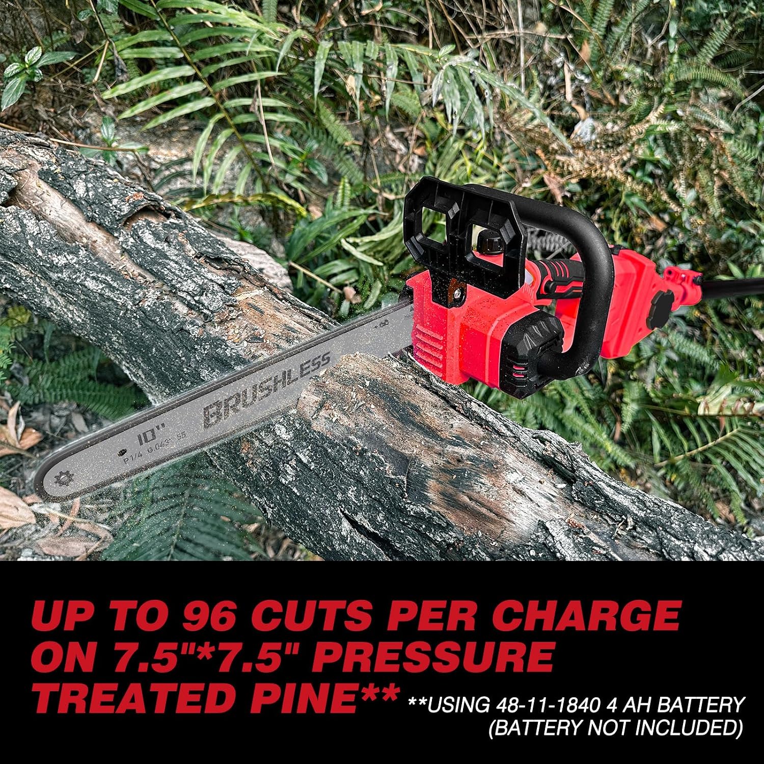 2-IN-1 Cordless 10-Inch Pole Saw And Chainsaw Compatible with Milwaukee 18V Battery, Total Reach of Max 15ft, Auto Oiling, Electric Pole Saw for Tree Trimming Pruning (Battery NOT Included)