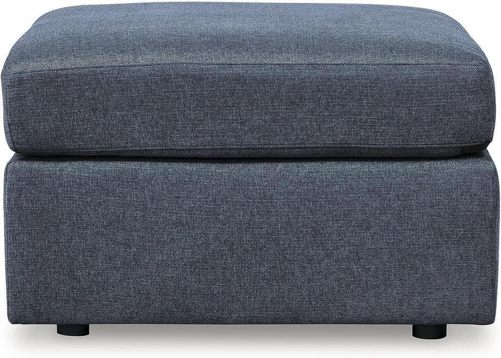 Signature Design by Ashley Modmax Casual Stain Resistant Upholstered Oversized Accent Ottoman, Blue