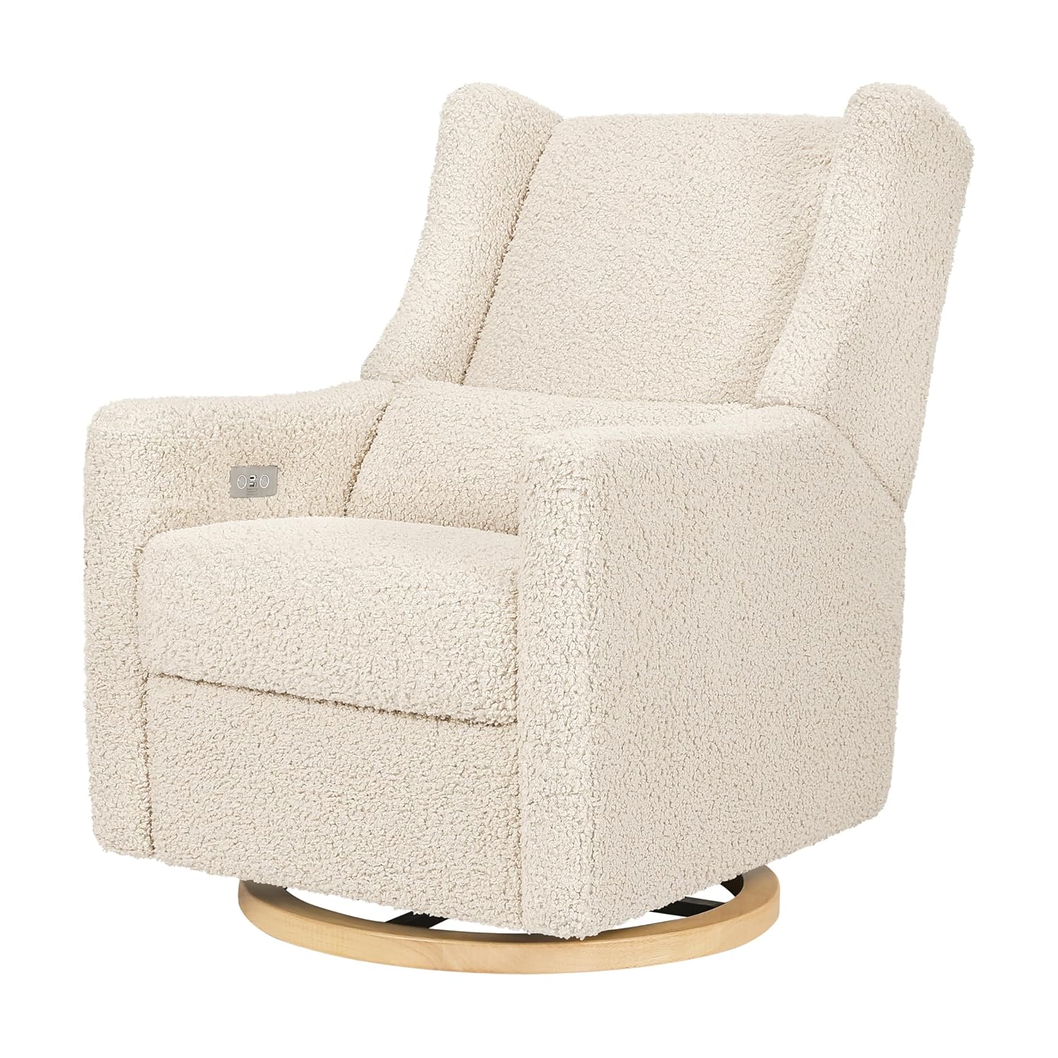 Kiwi Glider Recliner w/Electronic Control and USB | in Almond Teddy Loop w/Light Wood Base, Greenguard Gold Certified