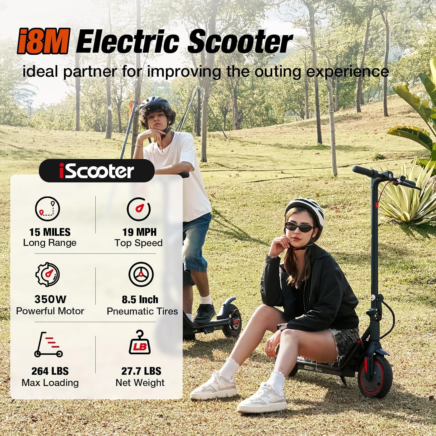 iScooter Electric Scooter Adults & Big Kids, Cruise Control, Dual Braking System, Smart App, Foldable Electric Scooter for Commuting & Campus Use