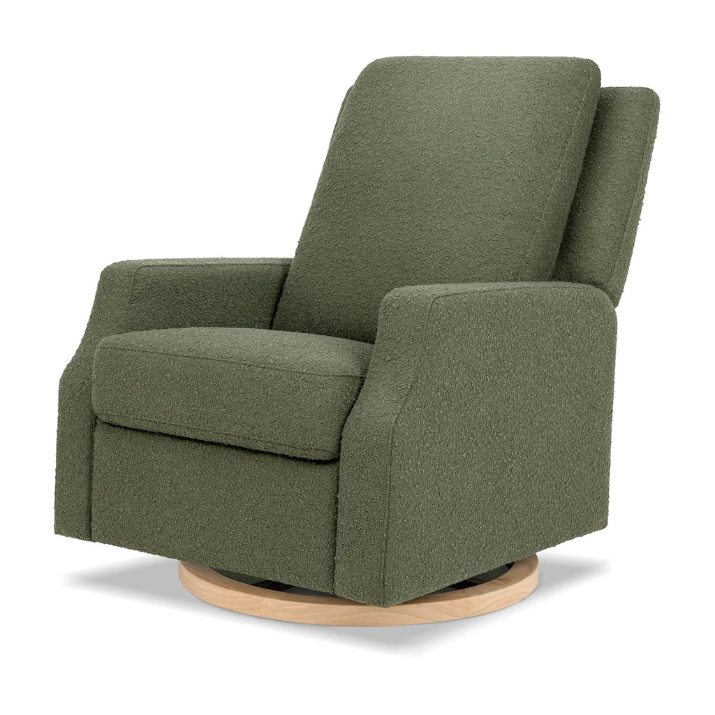 Namesake Crewe Glider Recliner Nursery Chair - GREENGUARD Gold & Certi-PUR US Certified Rocker Recliner - Glider Rocking Chair for Nursery & Living Room - Manual, 360° Swivel, Olive Boucle
