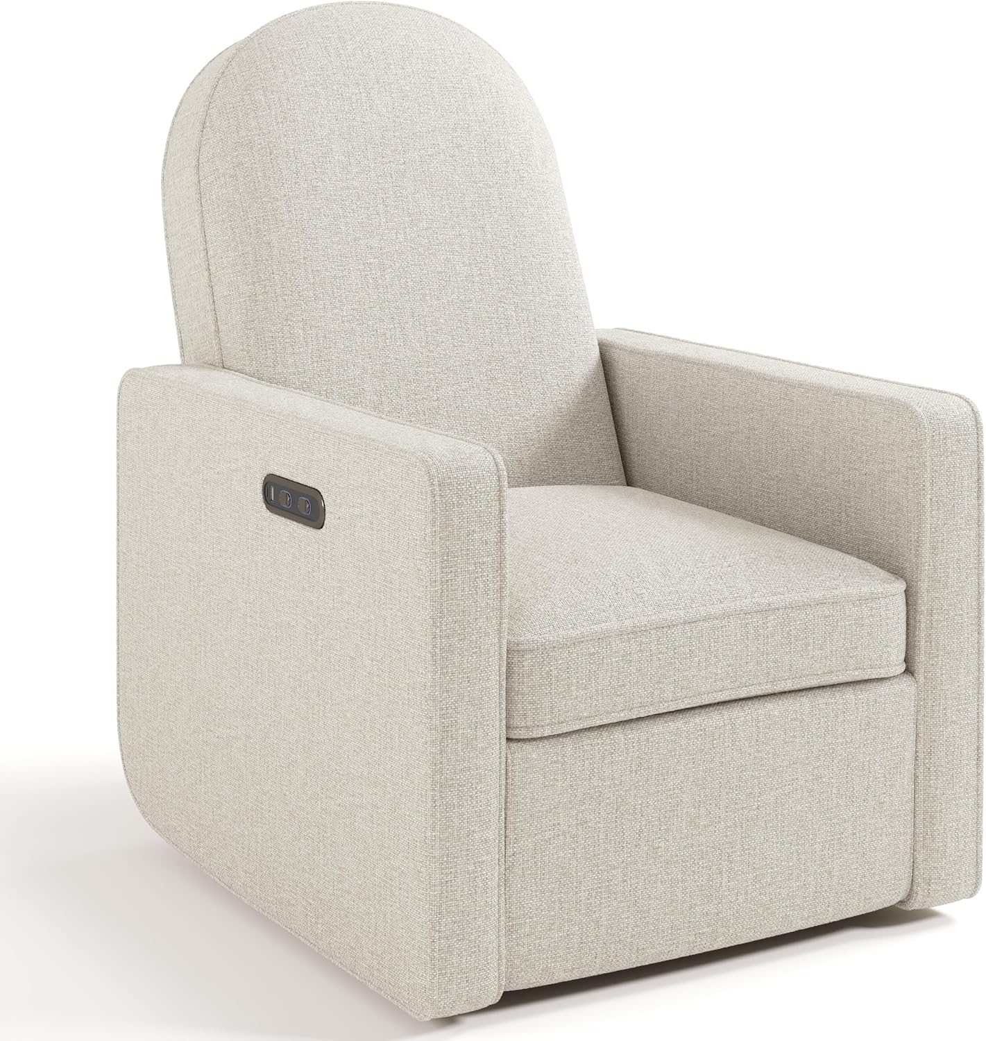 Graco Olivia Premium Nursery Power Recliner Swivel Glider, Smaller Profile for Smaller Rooms, Oeko-TEX 100 Certified, Upholstered Glider, USB Charging Port, Durable Metal Base – (Dune Basketweave)