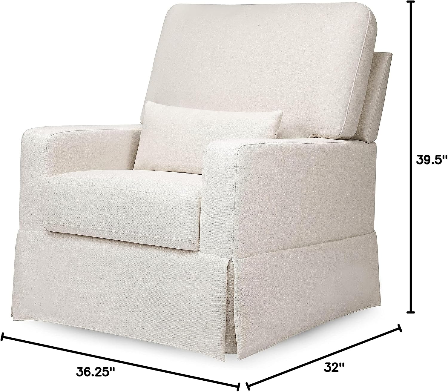 Namesake Crawford Pillowback Comfort Swivel Glider in Performance Cream Eco-Weave, Water Repellent & Stain Resistant, Greenguard Gold & CertiPUR-US Certified