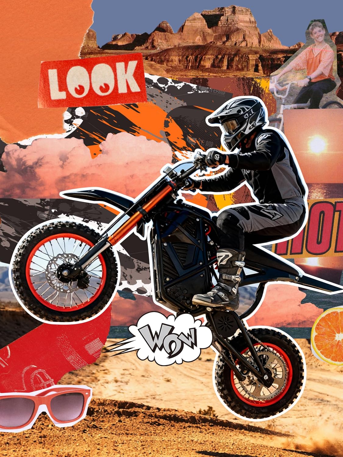 ESKUTE Electric Dirt Bike for Teens Adults, Mid-Drive Motor 3500W Peak, Electric Motorcycle 48V23Ah Battery, Hydraulic Brake，53Mile,38mph, Hydraulic Nitrogen Shock Absorbers, Orange-Black with Helmet