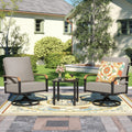 NATURAL EXPRESSIONS Outdoor Bistro Set, 3 Piece Patio Swivel Glider Rocking Chairs Patio Conversation Furniture Set with 2 Rockers,Metal Table, 6' Thick Cushions for Backyard,Porch,Balcony,350lbs
