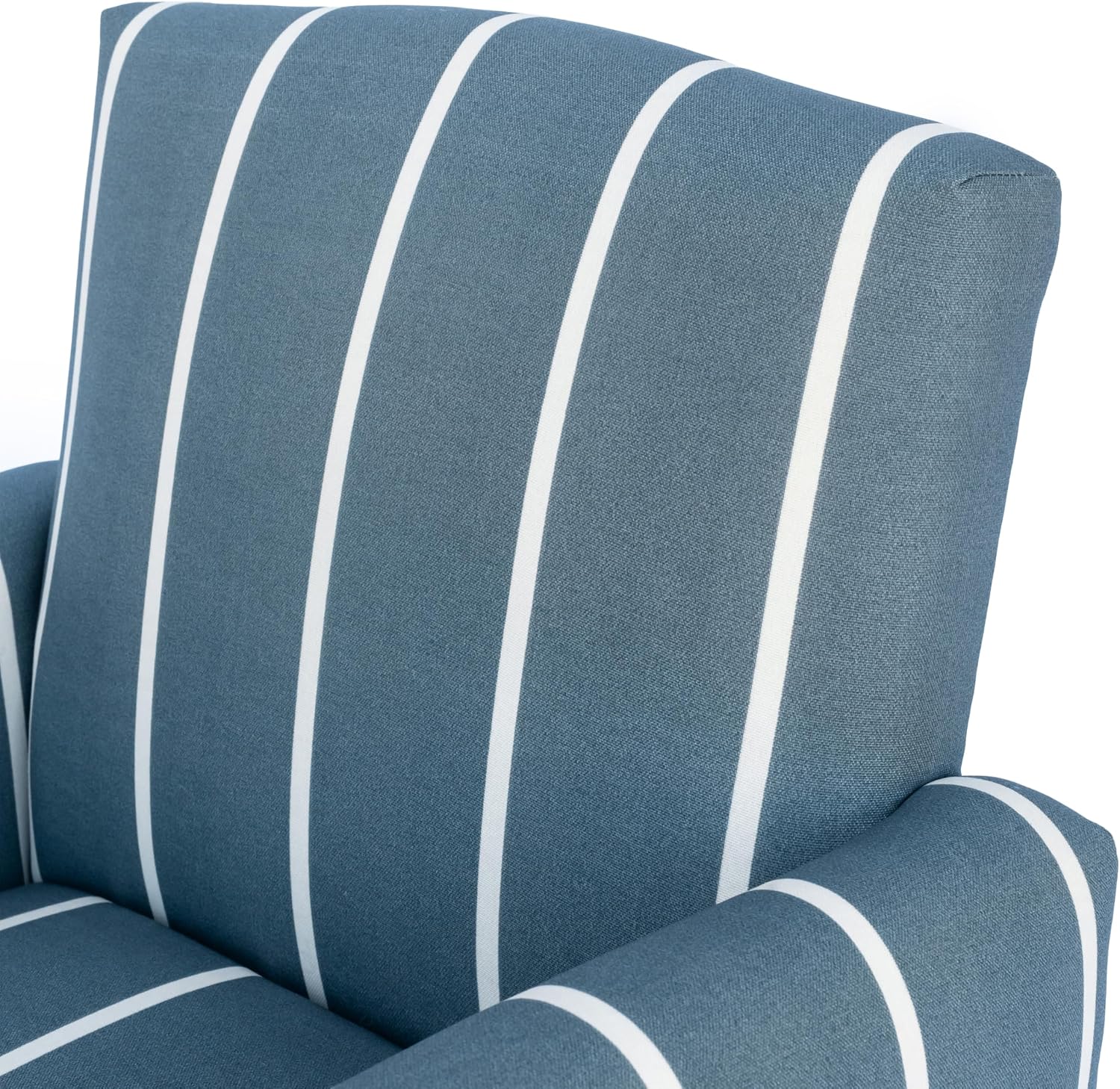 Toddler Personalized Armchair, Kids Upholstered Rocking Chair with Personalization, Toddler Chair with Personalized Name, Comfy Child Armchair (Rockers, Slate Blue Stripe)
