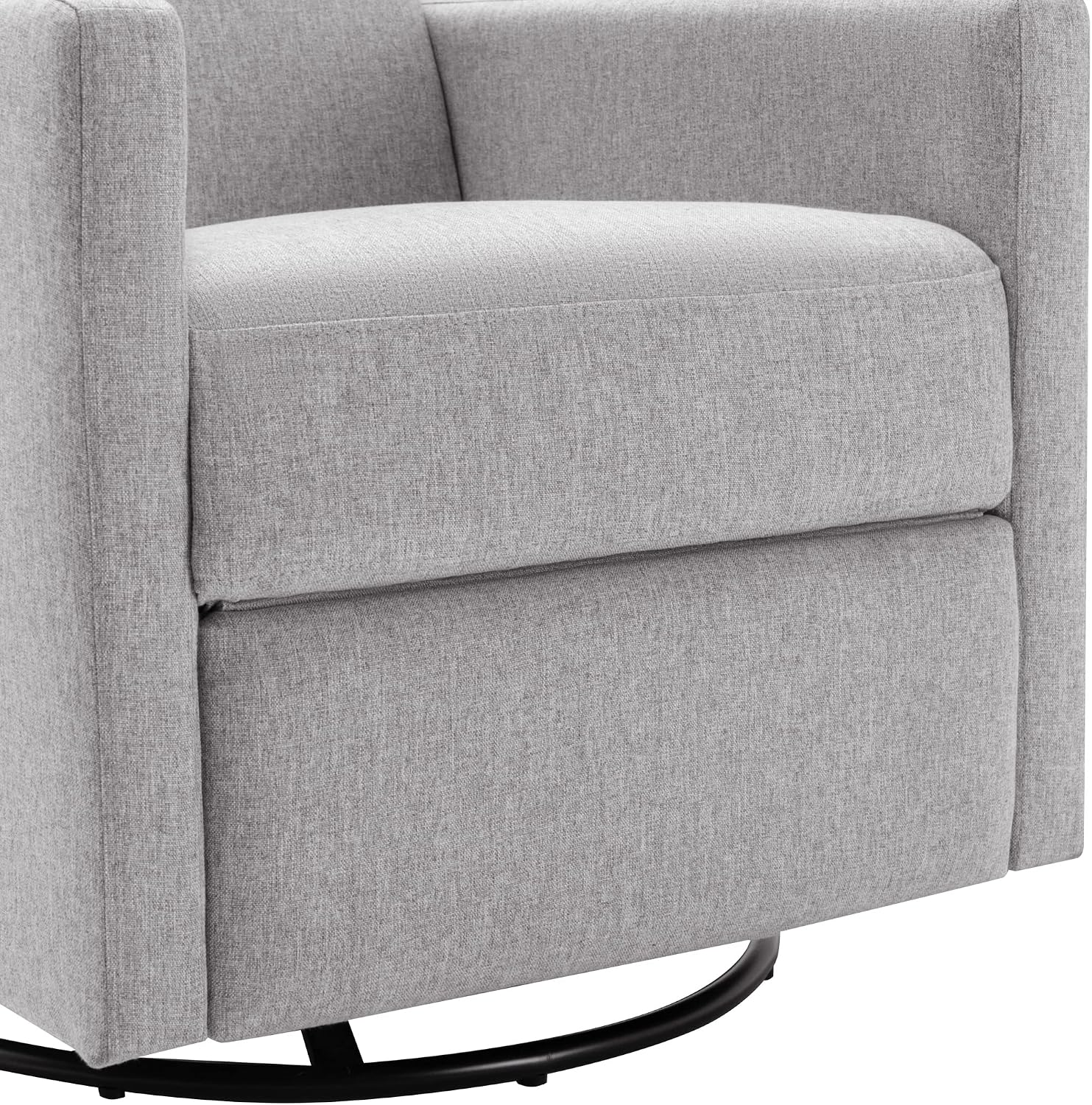 LUMISOL Swivel Rocking Recliner Chair for Adults, Nursery Swivel Glider Chair Manual Reclining Single Sofa Chair, Linen Upholstered Glider Rocker Recliner with High Back, Gray