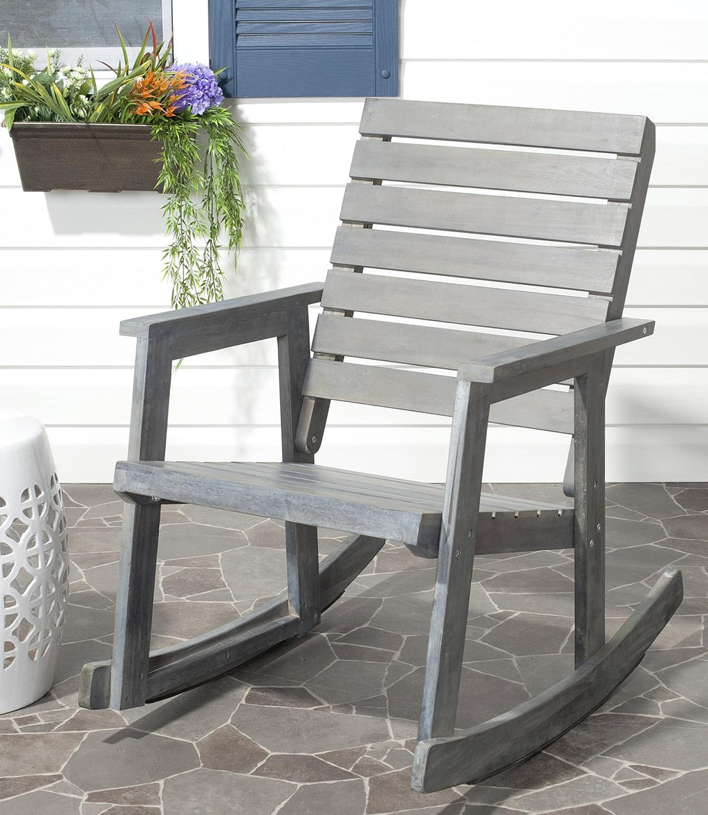 SAFAVIEH Outdoor Collection Alexei Ash Grey Rocking Chair