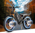 eAhora 2025 Romeo Pro 2 Electric Bike for Adults 4000W Dual Motor Electric Bicycle 46MPH 52V 70Ah 200+Miles Long Range 26 * 4.0 Fat Tire Full Suspension Electric Mountain Bike with Rack+Basket Black