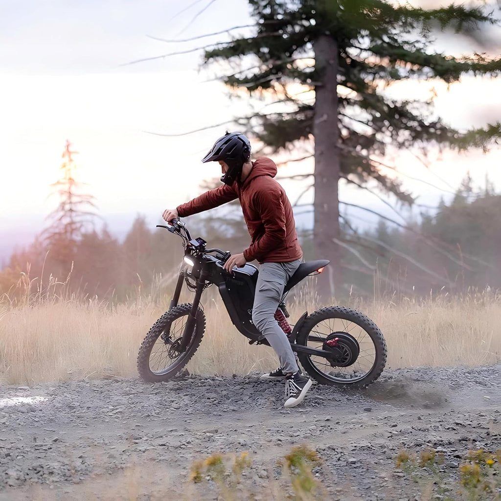 Freego Electric Motorcycle Bike for Adults Teen, X2 Electric Dirt Bike 6000W(Peak) Motor 60V/30Ah Removable Battery, 50MPH Off Road Electric Mountain Bike,19' x2 Tire, UL 2849 Certified