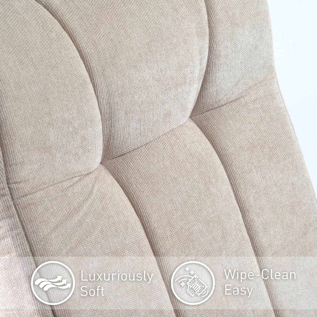 Glider Rocking Chair Nursery with Ottoman Smooth Rocking Motion, Easy to Assemble, Solid Hardwood Base Indoor Adult(Cream White)