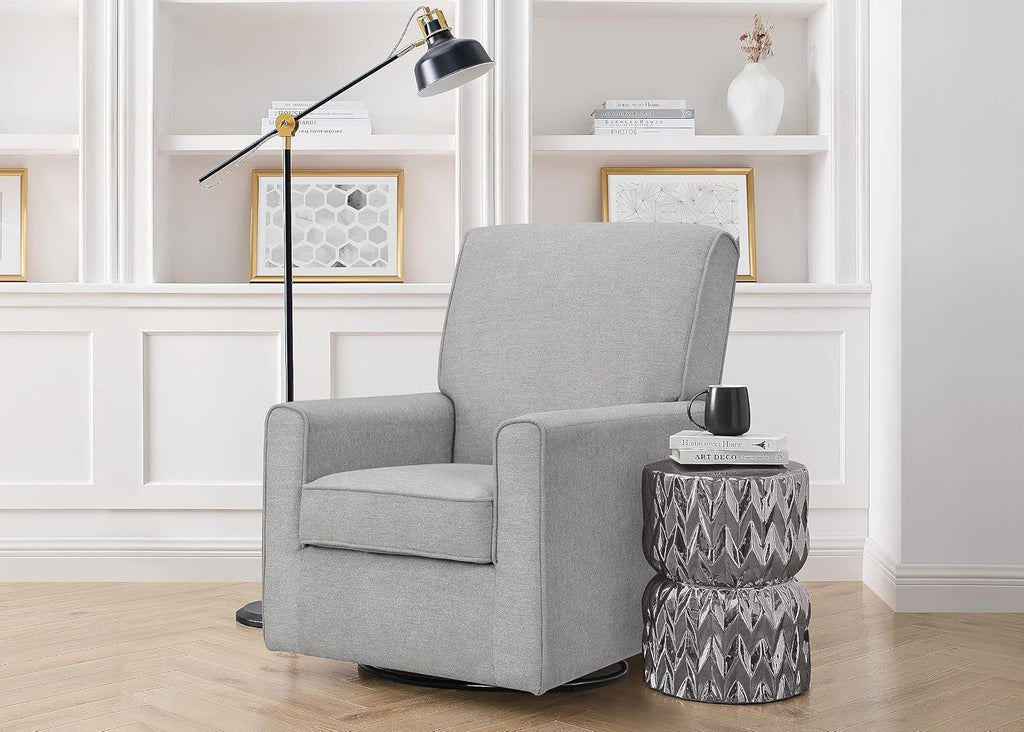Delta Children Sophie Nursery Glider Swivel Chair with LiveSmart Performance Fabric Fabric, Nickel