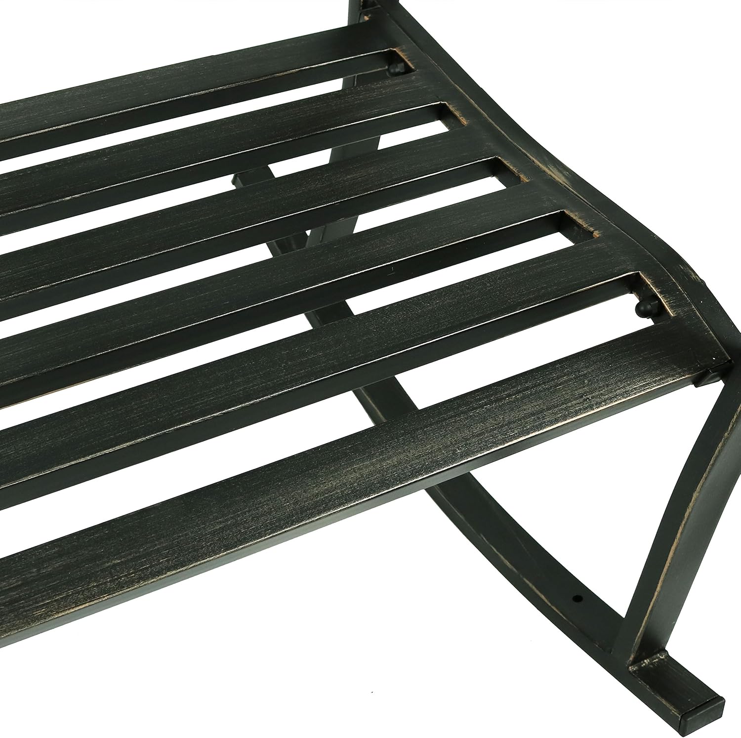 Sunnydaze Outdoor Rocking Chair for Lounging – Durable Metal Patio Chair with Cast Iron & Steel Frame – Ideal for Backyard, Lawn, or Garden – 275lb Capacity