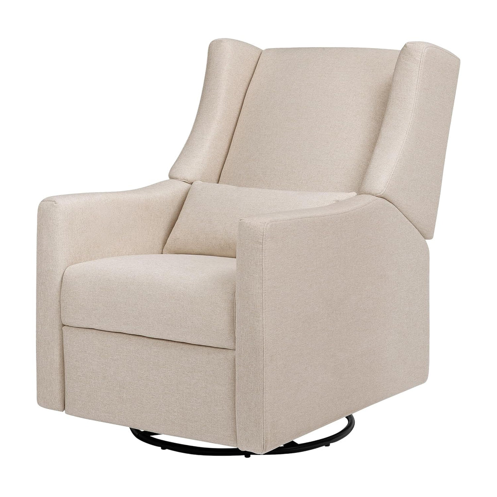 Babyletto Kiwi Recliner and Swivel Glider in Performance Beach Eco-Weave, GREENGUARD Gold Certified, Manual Recline, Water Repellant + Stain Resistant Fabrics