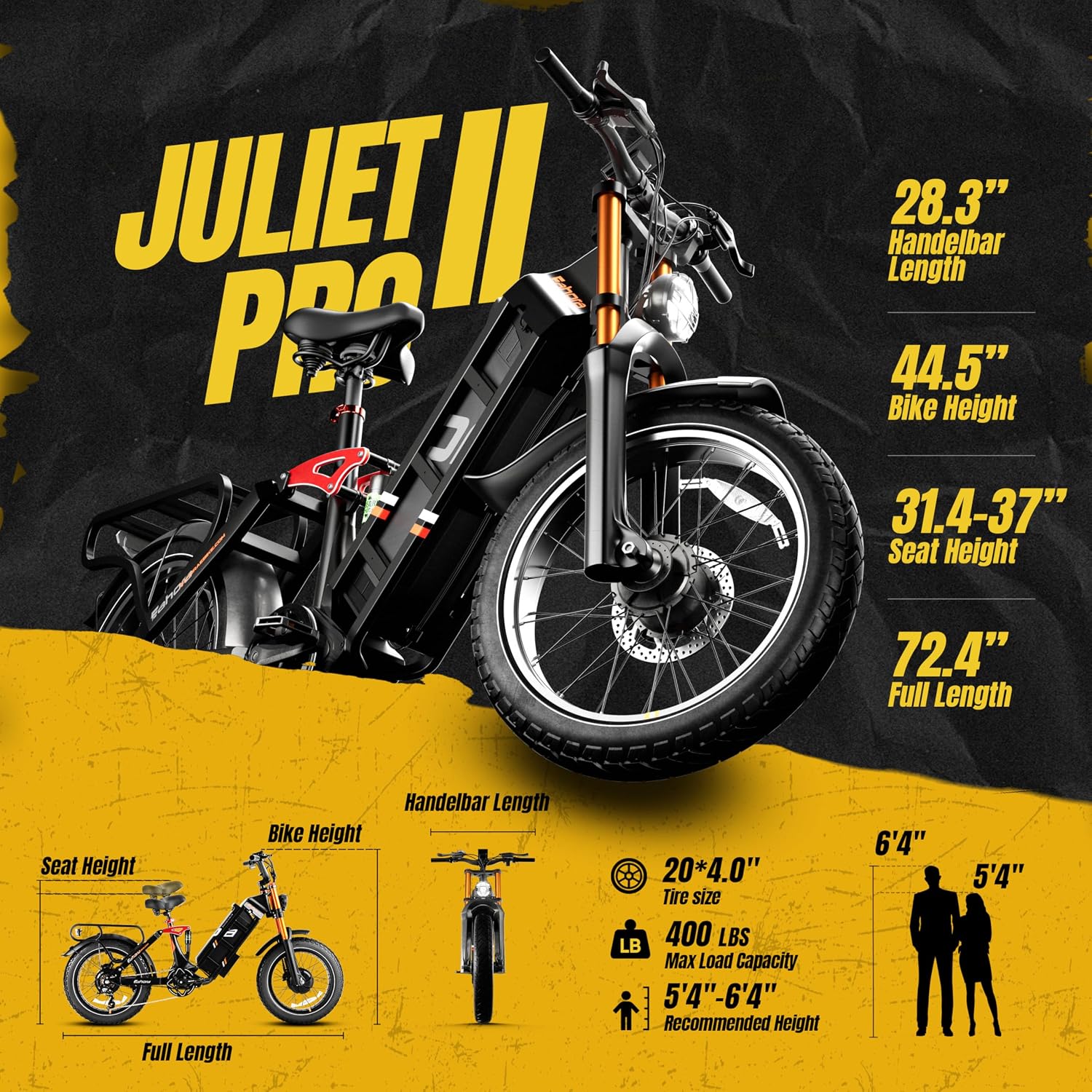 2026 eAhora Juliet Pro 2 Electric Bike for Adults, Peak 5400W Dual Motor, 43Mph, 60V 70Ah Battery for 220 Miles Range, 20' Fat Tires, APP, Commuting & Delivery