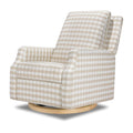 Namesake Crewe Glider Recliner Nursery Chair - GREENGUARD Gold & Certi-PUR US Certified Rocker Recliner - Glider Rocking Chair for Nursery & Living Room - Manual, 360° Swivel, Tan Gingham
