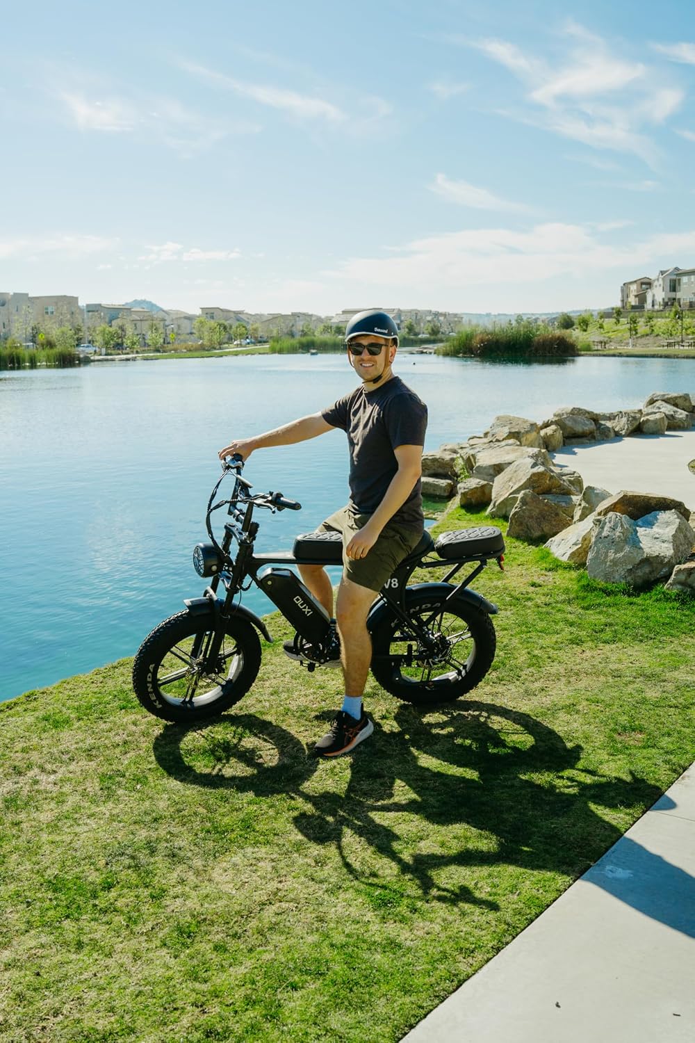 OUXI V8/V8MAX Electric Bike for Adults, E Dirt Bike Peak 1000W, 31 MPH, 15/30 AH Removable Battery, 20' Fat Tire Electric Bike, 7-Speed Gear Electric Bicycles, Ebike Moped for Commuting & Off-Road