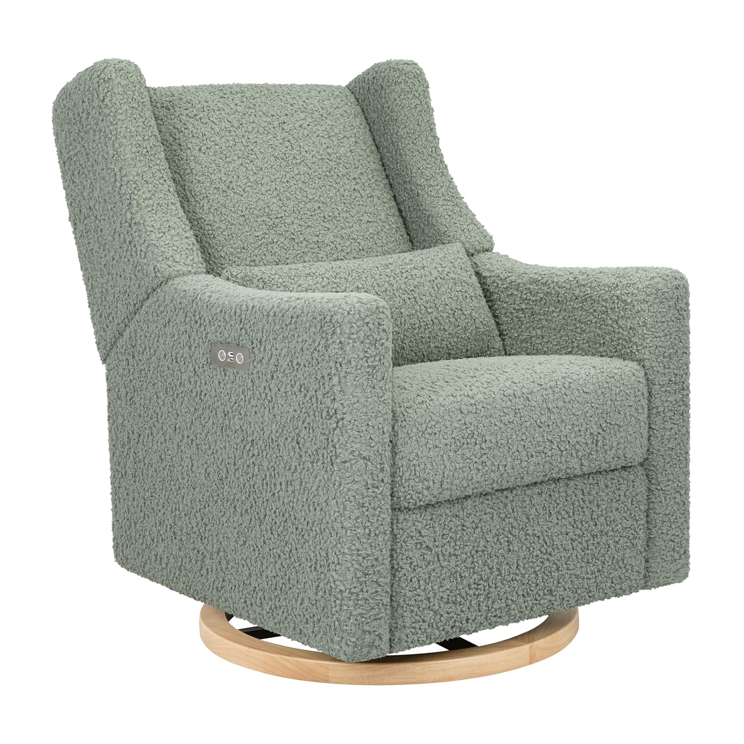 Babyletto Kiwi Power Recliner - Swivel Nursery Glider w/USB Port - Electric Recliner Chairs for Adults - GREENGUARD Gold Certified, 270° Reclining Rocking Chair for Nursery - Sage Teddy Loop Fabric