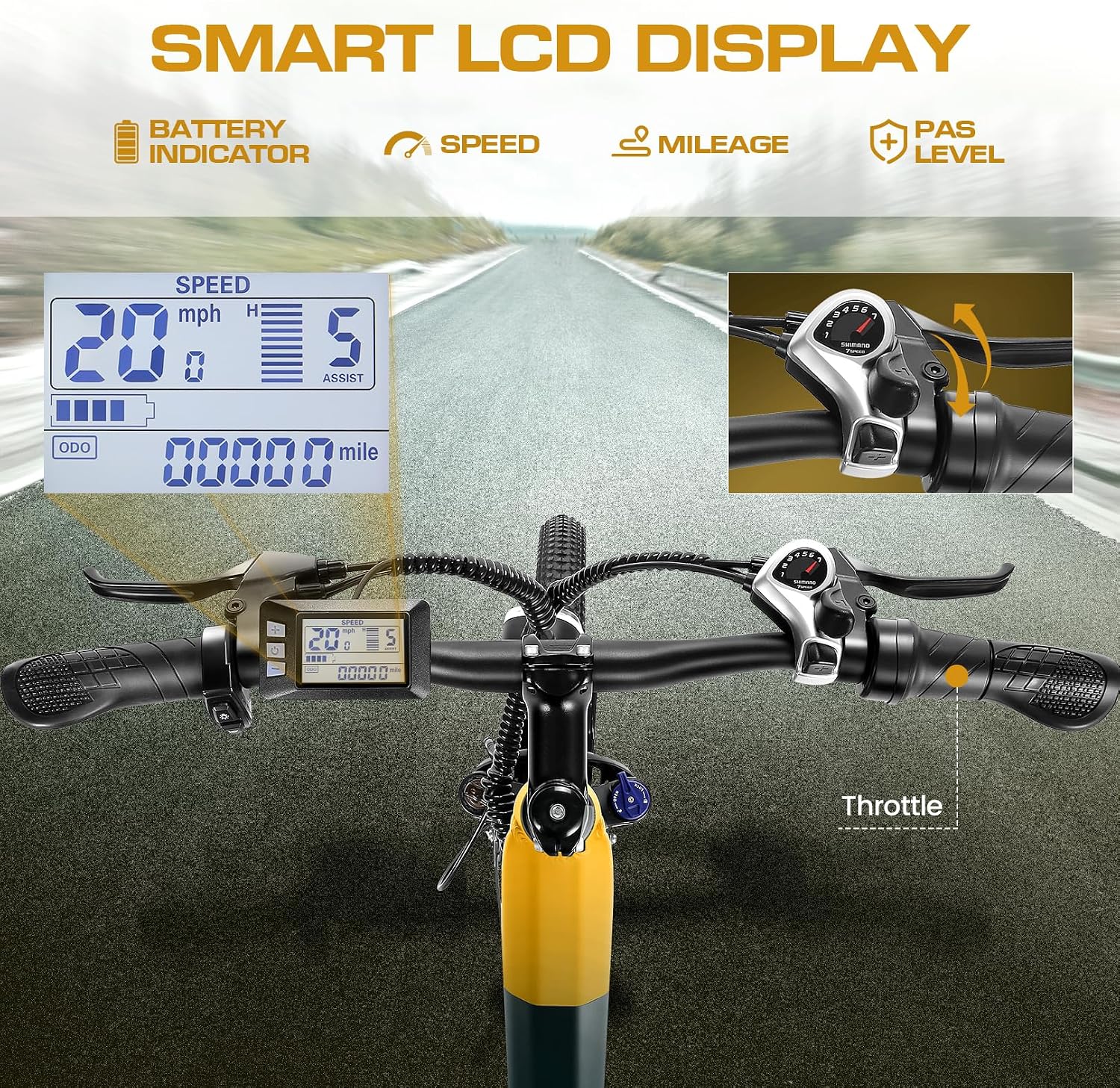 Wooken Gale 1500W Electric Bike 26' x 4.0 Fat Tire Electric Bike, EBike for Adults with 48V 720WH Removable Battery, Up to 60Miles Ebikes,7 Speed,SGS Certified to UL2849